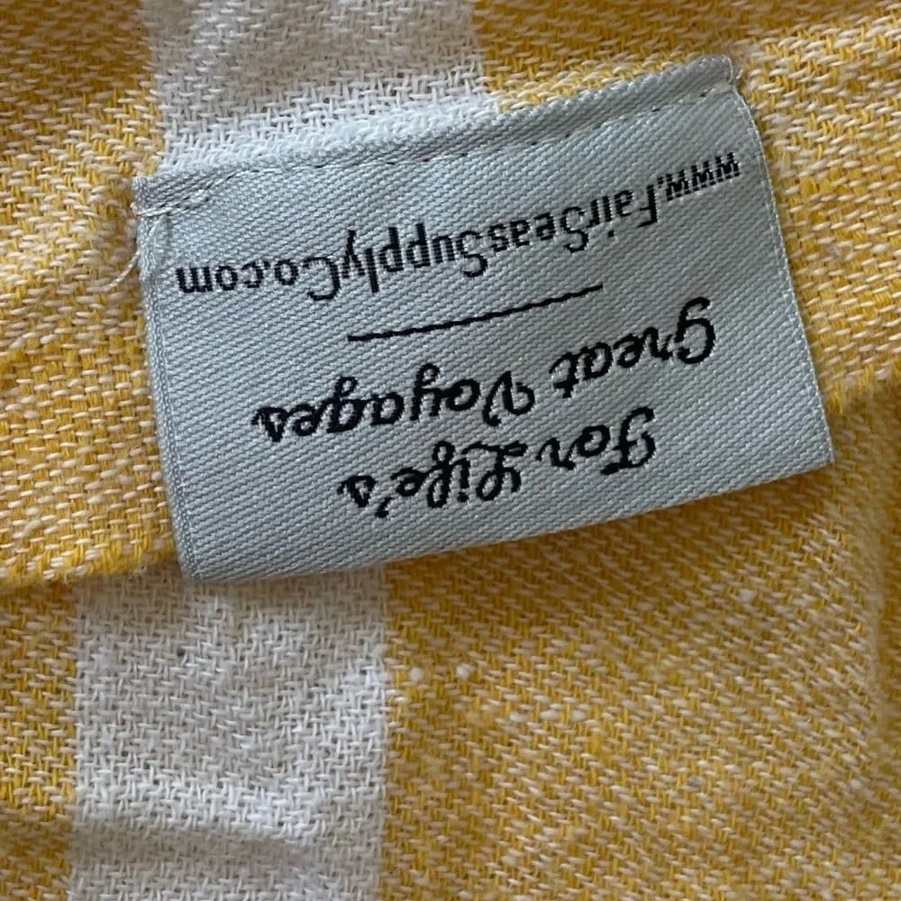 FAIR SEAS SUPPLY CO. Cotton Turkish Towel Scarf Yellow White Stripes